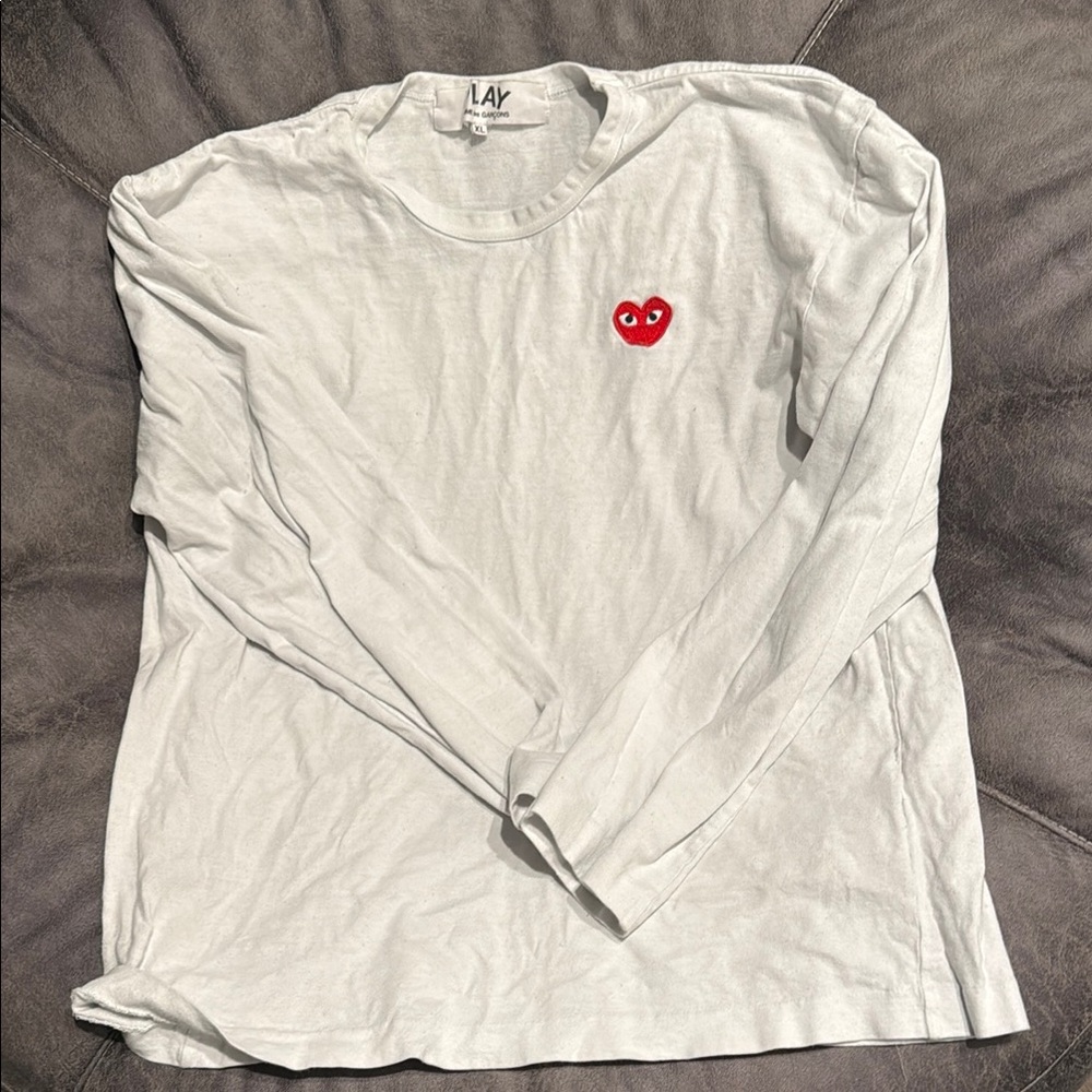 come des garçon White Tee Long Sleeve XL